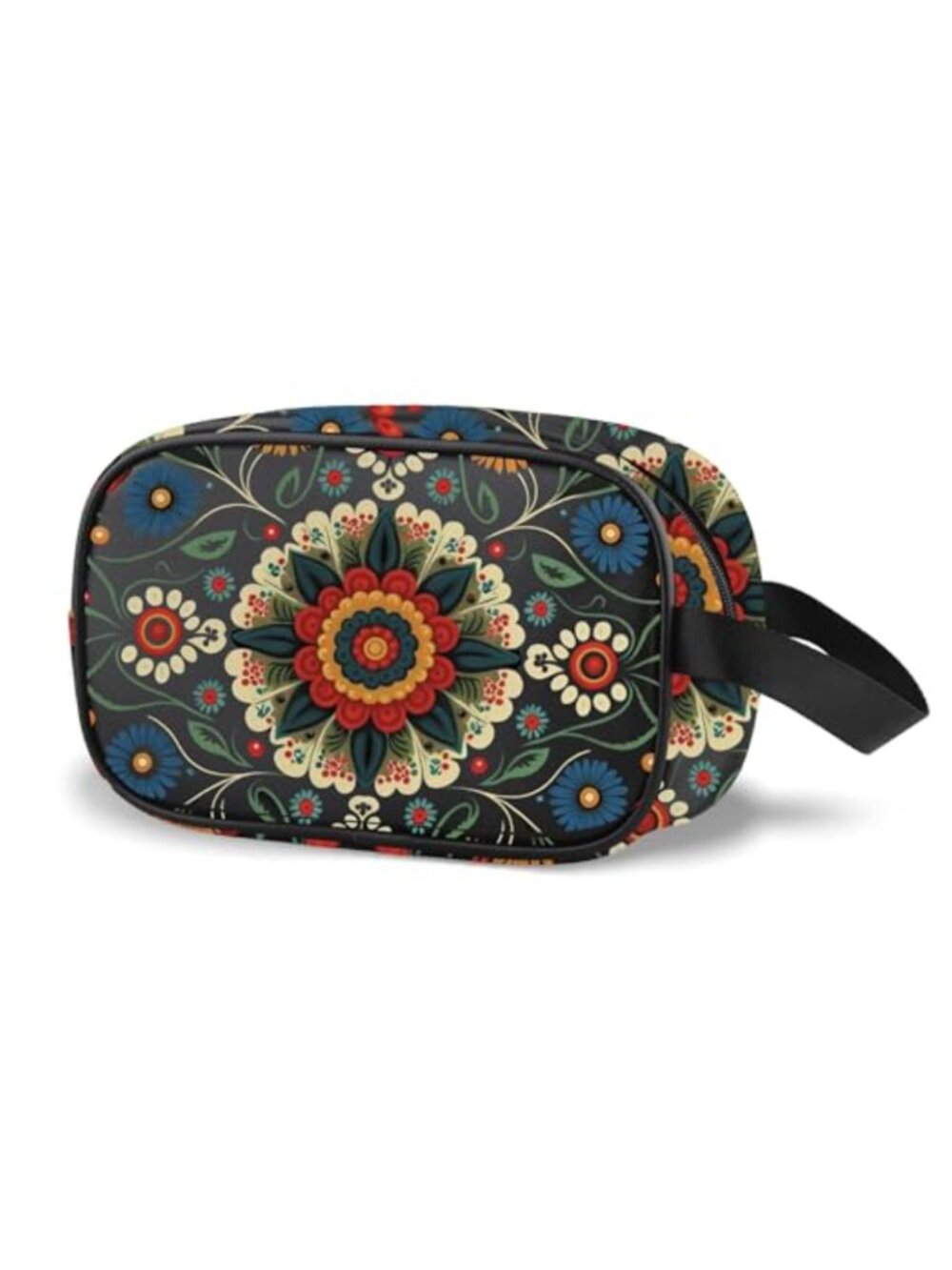 Polish Folk Art Floral Clear PVC Makeup Bag Cosmetic Toiletry Travel Organizer